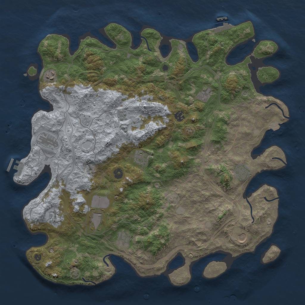 Rust Map: Procedural Map, Size: 4500, Seed: 488530863, 19 Monuments