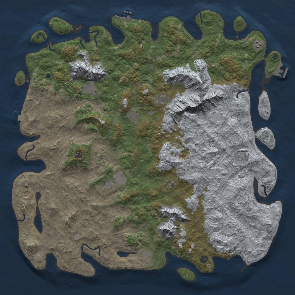 Rust Map: Procedural Map, Size: 5778, Seed: 1189455027, 19 Monuments