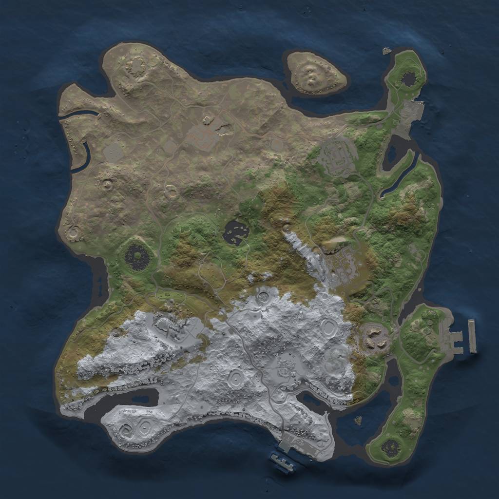Rust Map: Procedural Map, Size: 3000, Seed: 214849642, 14 Monuments