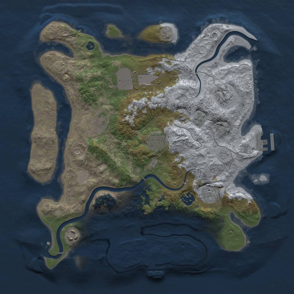Rust Map: Procedural Map, Size: 3500, Seed: 788422874, 14 Monuments