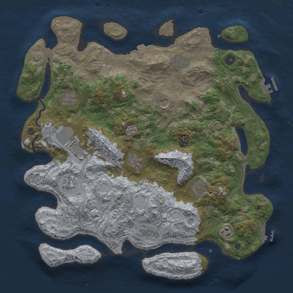 Rust Map: Procedural Map, Size: 4250, Seed: 1187379401, 19 Monuments