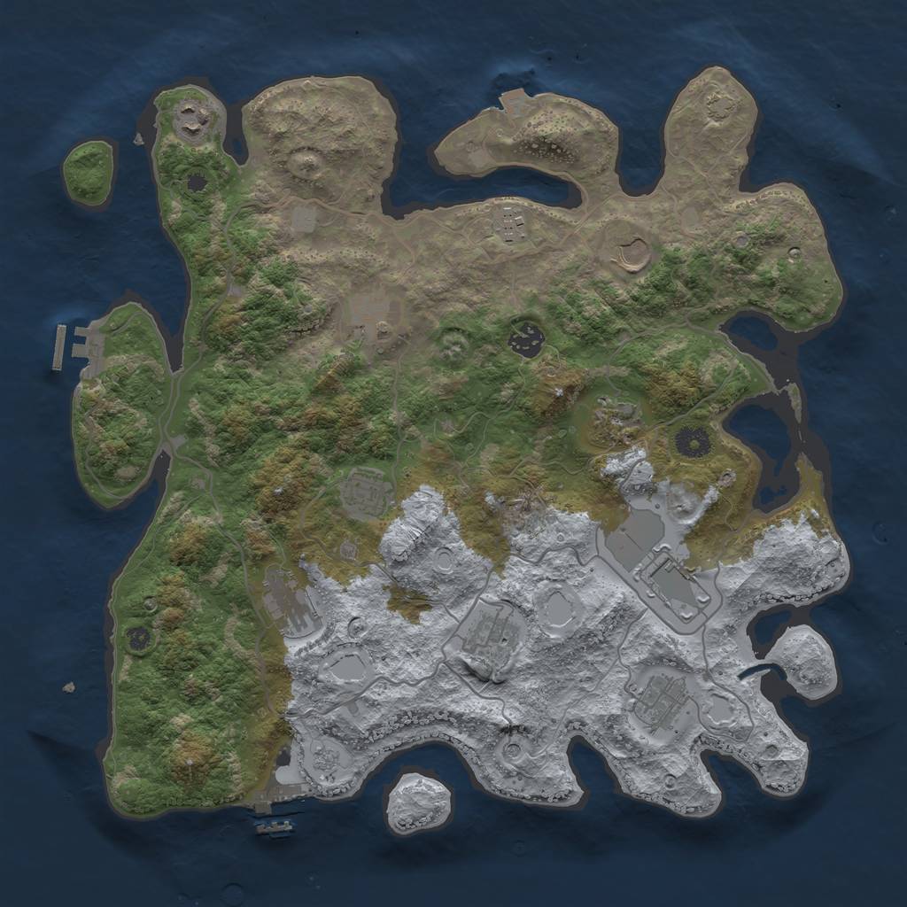 Rust Map: Procedural Map, Size: 4000, Seed: 1487451134, 19 Monuments