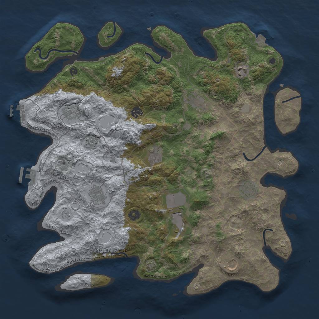 Rust Map: Procedural Map, Size: 4200, Seed: 83462, 18 Monuments