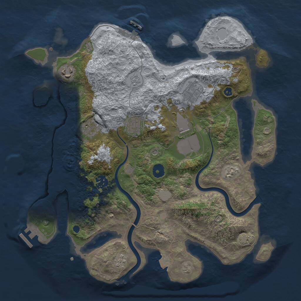 Rust Map: Procedural Map, Size: 3500, Seed: 651981, 13 Monuments