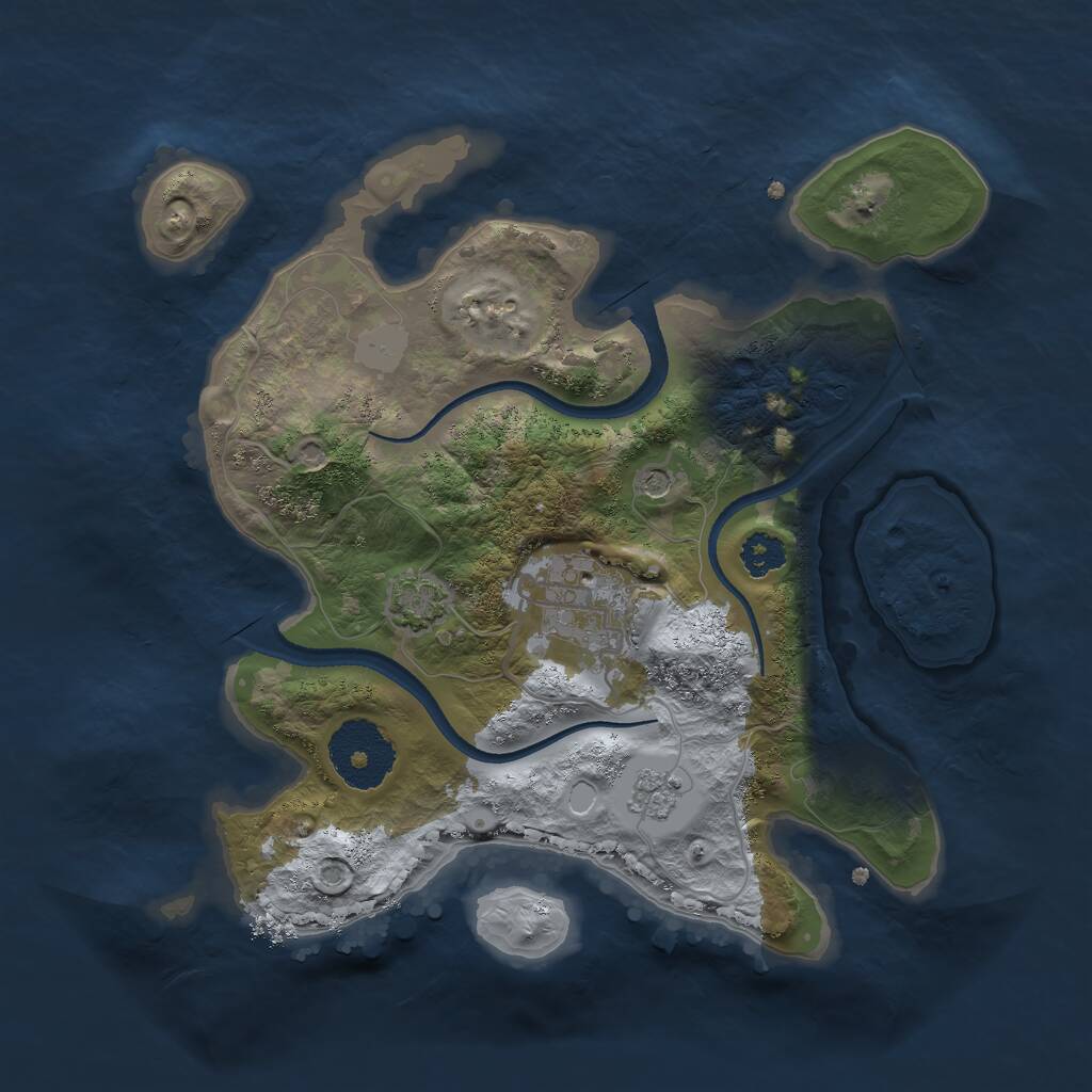 Rust Map: Procedural Map, Size: 2500, Seed: 1165700123, 5 Monuments