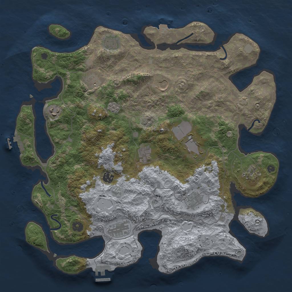 Rust Map: Procedural Map, Size: 4000, Seed: 474072118, 19 Monuments