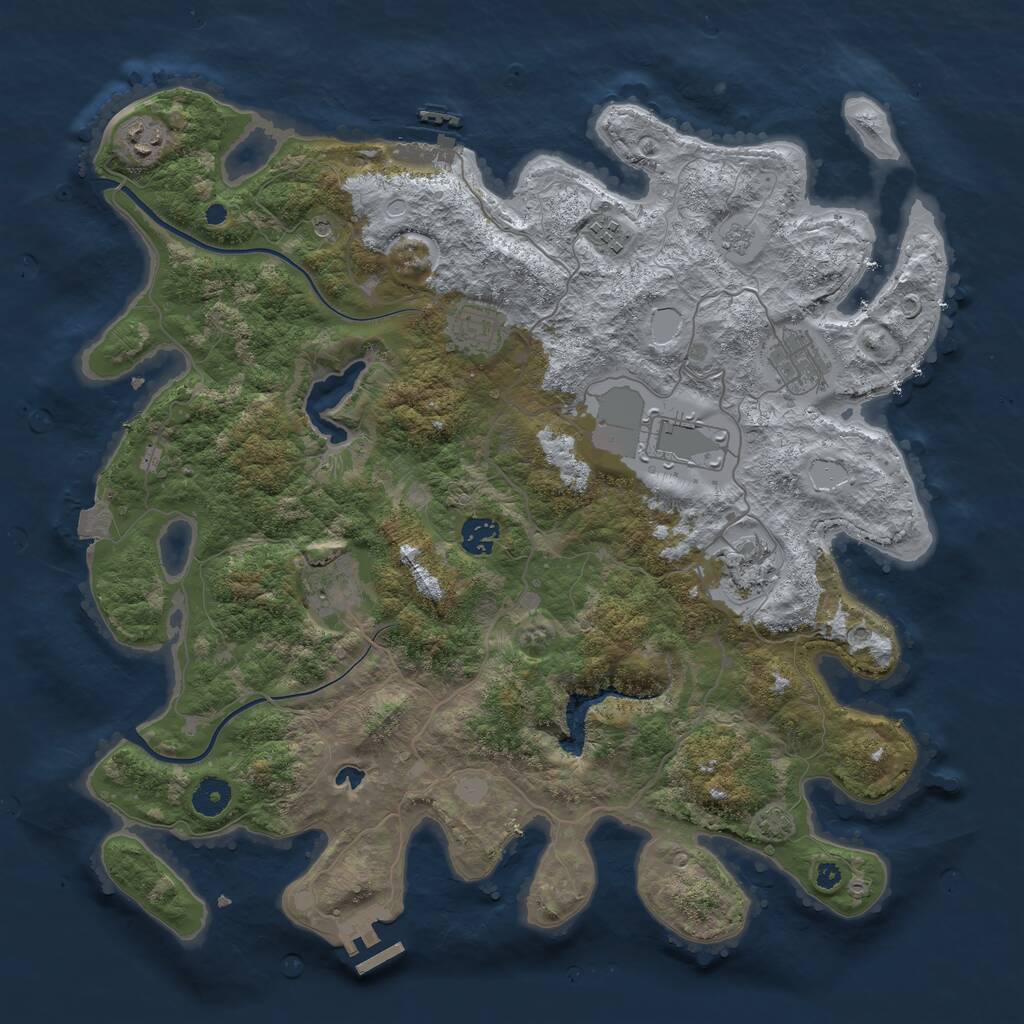 Rust Map: Procedural Map, Size: 4000, Seed: 1944857746, 14 Monuments