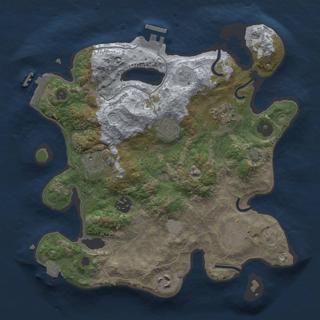 Rust Map: Procedural Map, Size: 3000, Seed: 1586544950, 13 Monuments