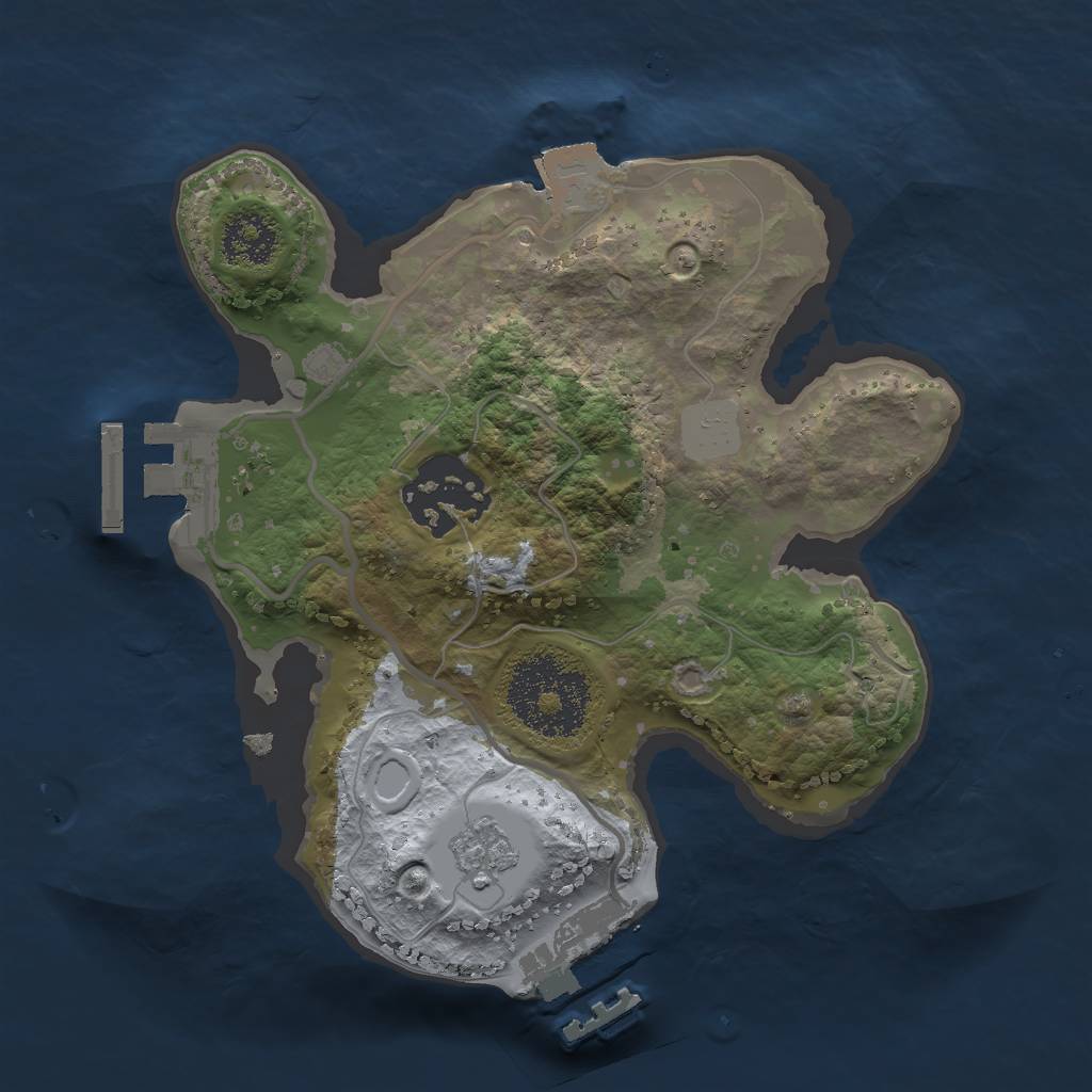 Rust Map: Procedural Map, Size: 2000, Seed: 254440004, 7 Monuments