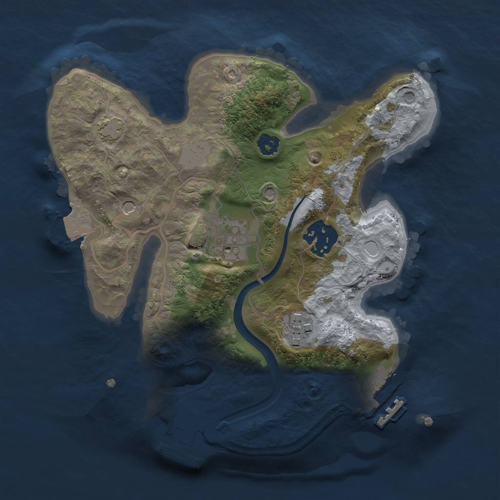 Rust Map: Procedural Map, Size: 2300, Seed: 689840545, 8 Monuments