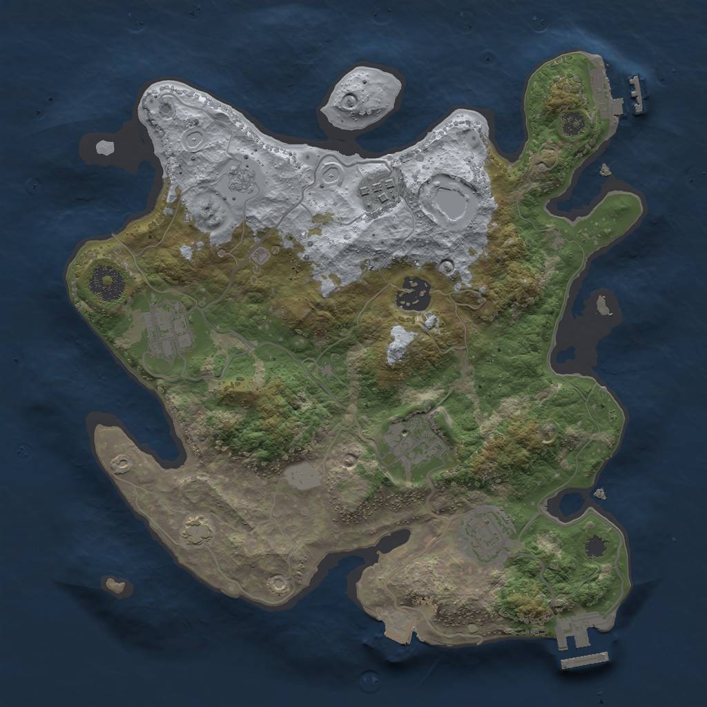 Rust Map: Procedural Map, Size: 3000, Seed: 191959122, 12 Monuments
