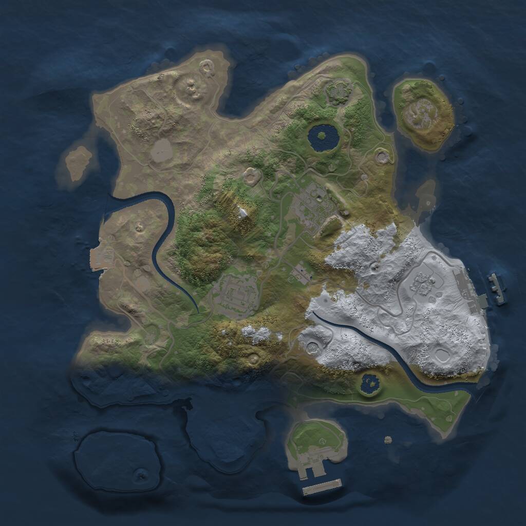 Rust Map: Procedural Map, Size: 2700, Seed: 758436823, 8 Monuments