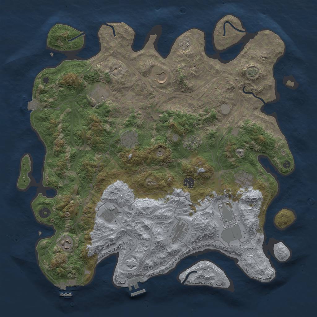 Rust Map: Procedural Map, Size: 4250, Seed: 851515198, 19 Monuments