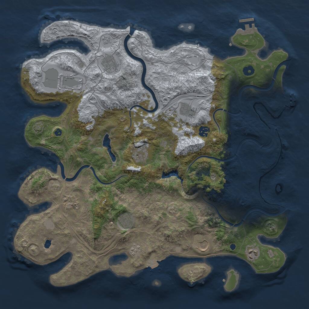 Rust Map: Procedural Map, Size: 4250, Seed: 110777789, 16 Monuments