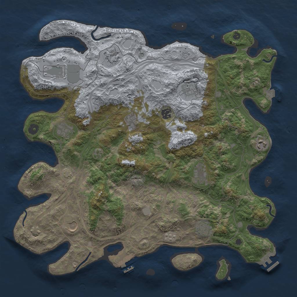 Rust Map: Procedural Map, Size: 4250, Seed: 110777789, 19 Monuments