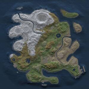 Thumbnail Rust Map: Procedural Map, Size: 3000, Seed: 17762, 10 Monuments