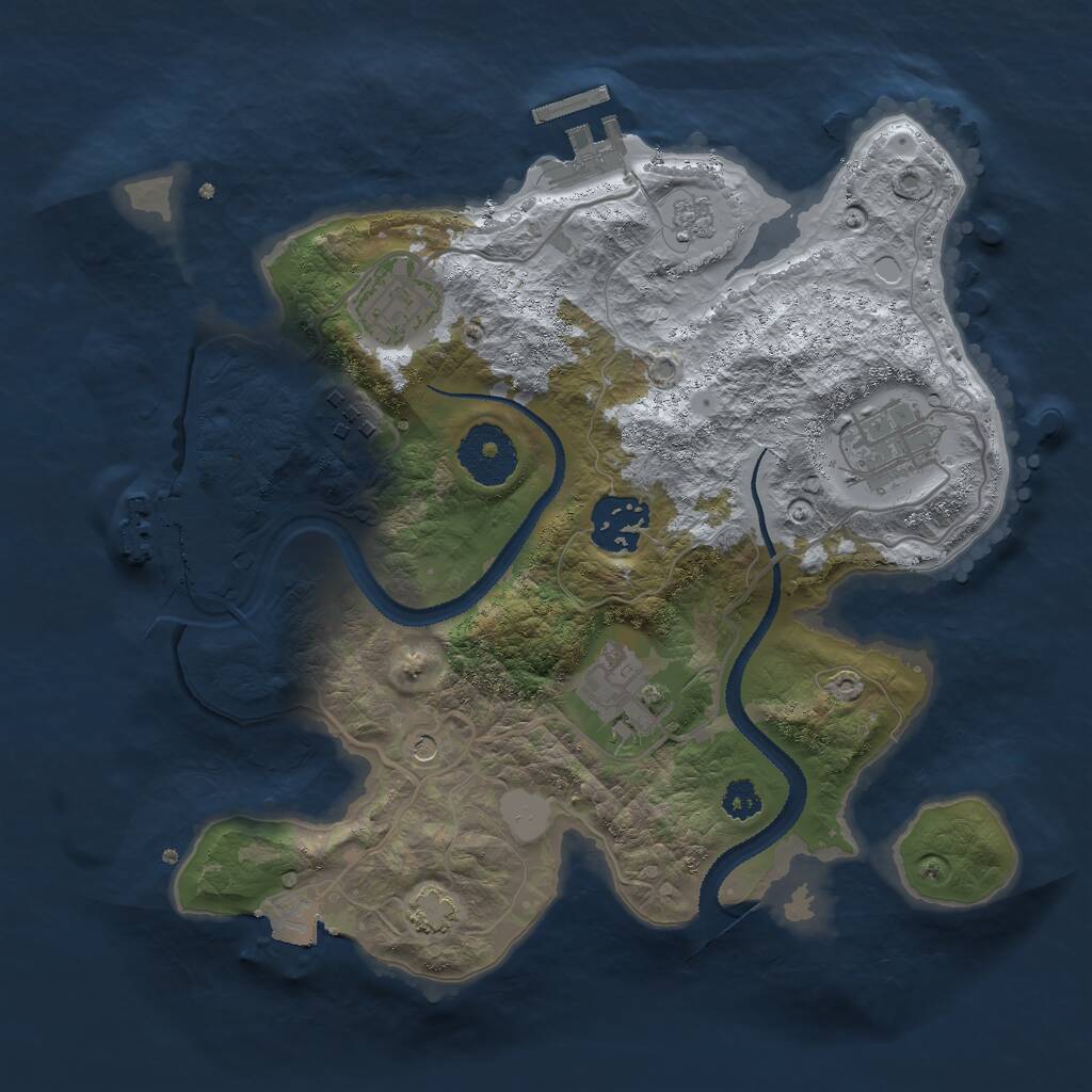 Rust Map: Procedural Map, Size: 2800, Seed: 20240801, 11 Monuments