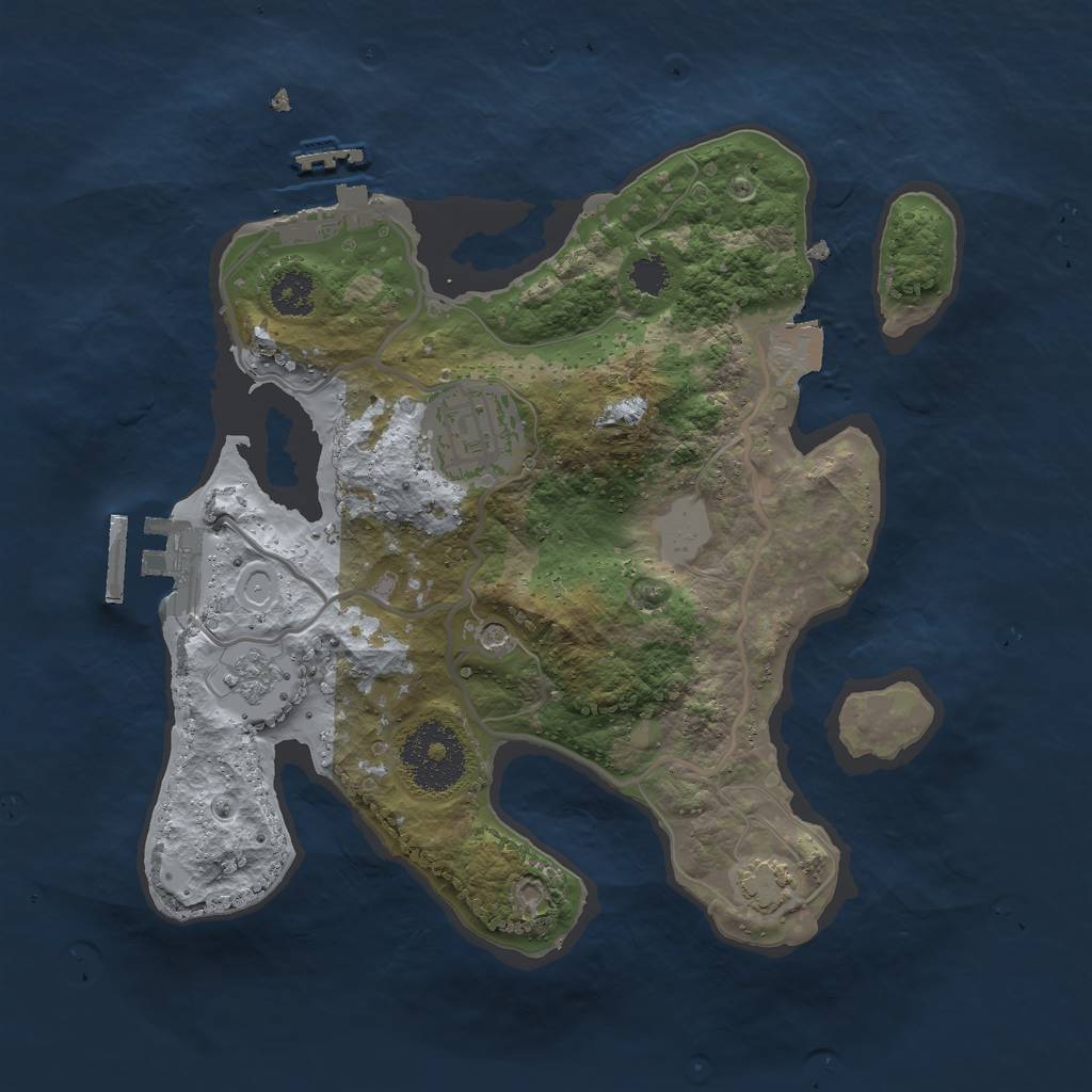 Rust Map: Procedural Map, Size: 2500, Seed: 87712, 9 Monuments