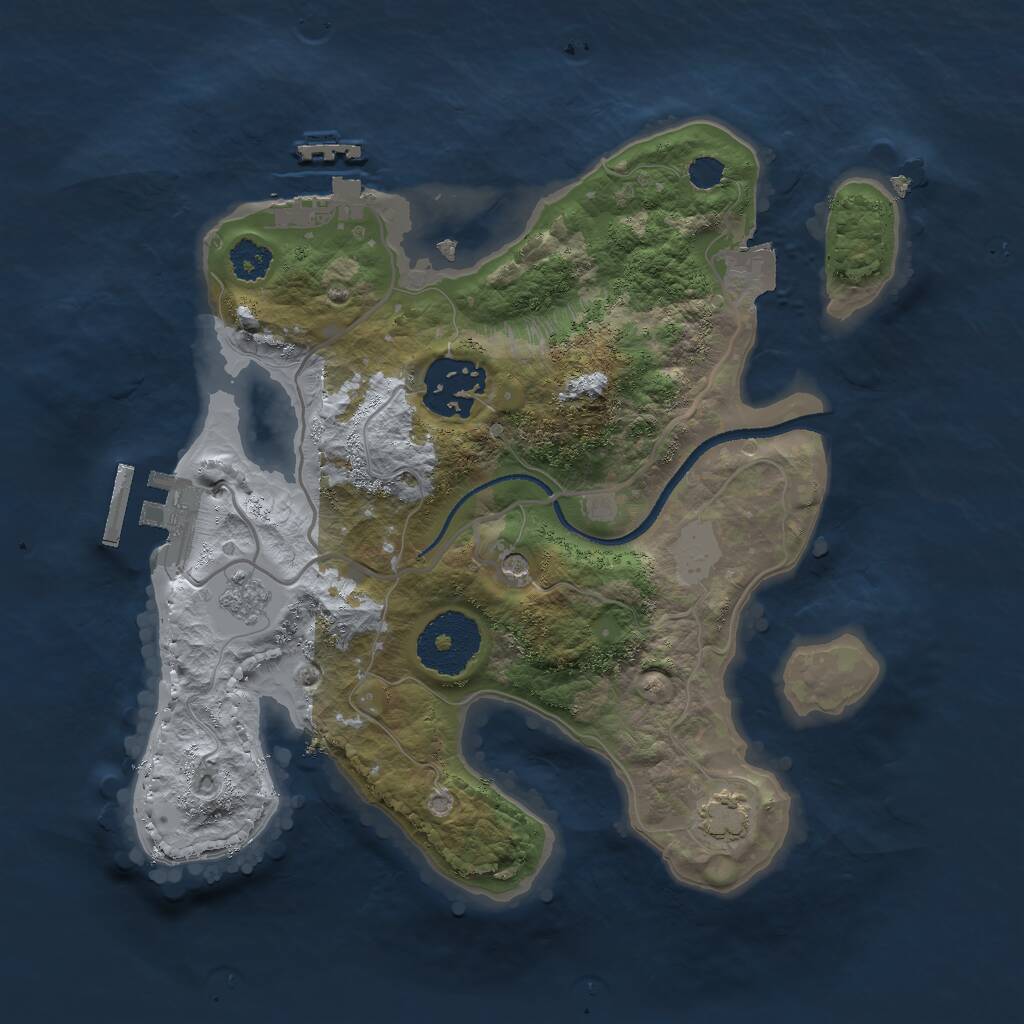 Rust Map: Procedural Map, Size: 2500, Seed: 87712, 7 Monuments