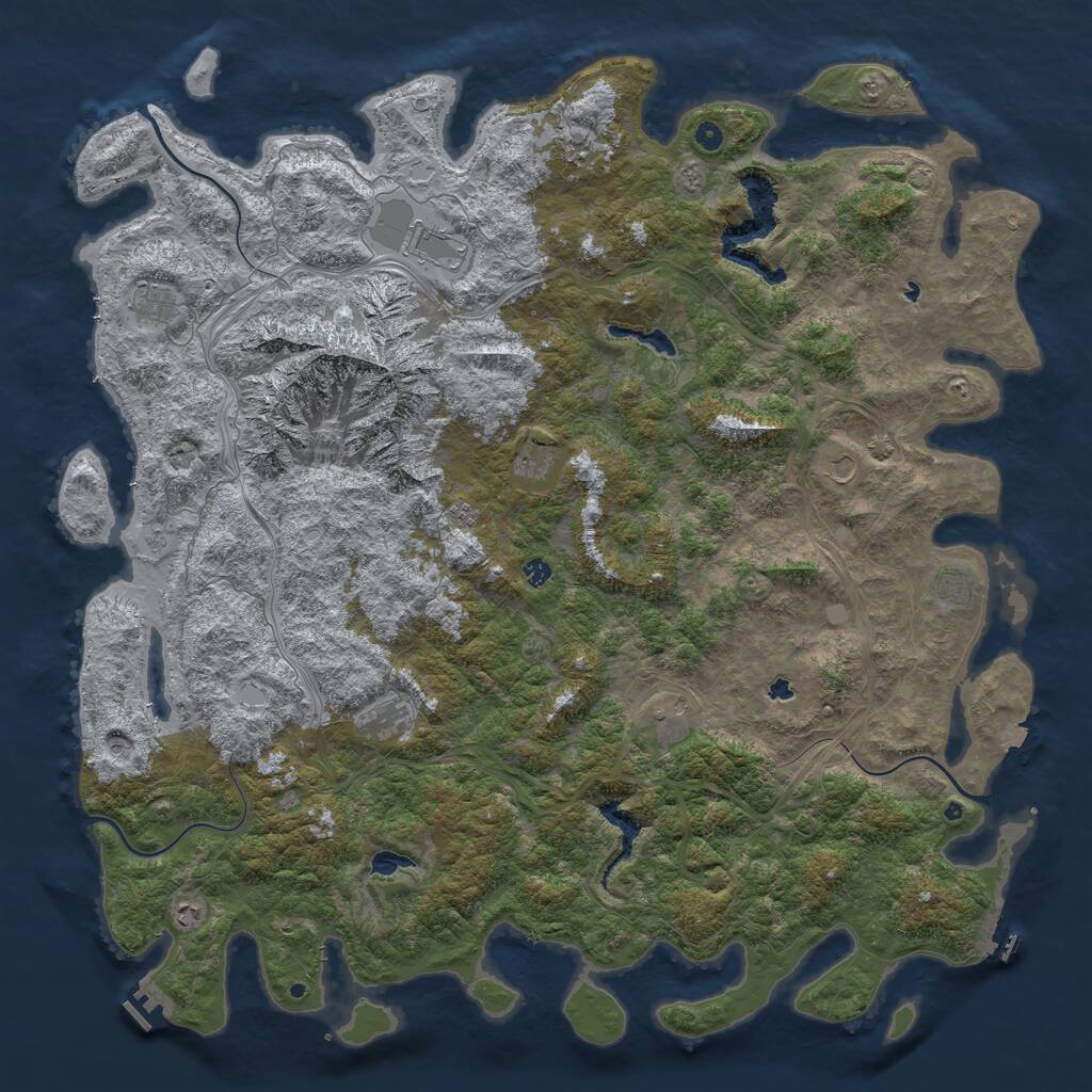Rust Map: Procedural Map, Size: 6000, Seed: 16307, 17 Monuments