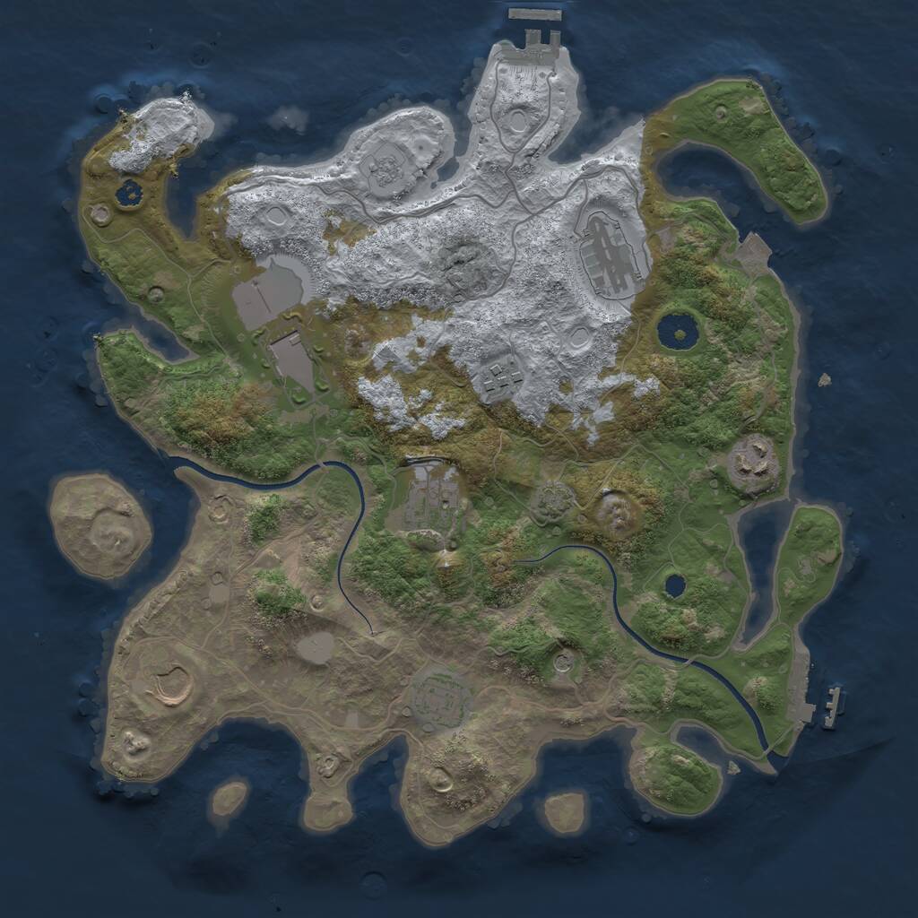 Rust Map: Procedural Map, Size: 3500, Seed: 1748677843, 13 Monuments