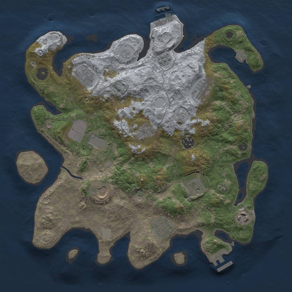 Rust Map: Procedural Map, Size: 3500, Seed: 1748677843, 18 Monuments