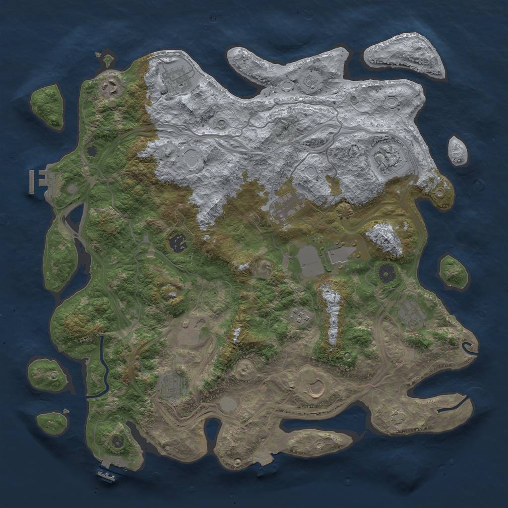 Rust Map: Procedural Map, Size: 4250, Seed: 700858306, 19 Monuments