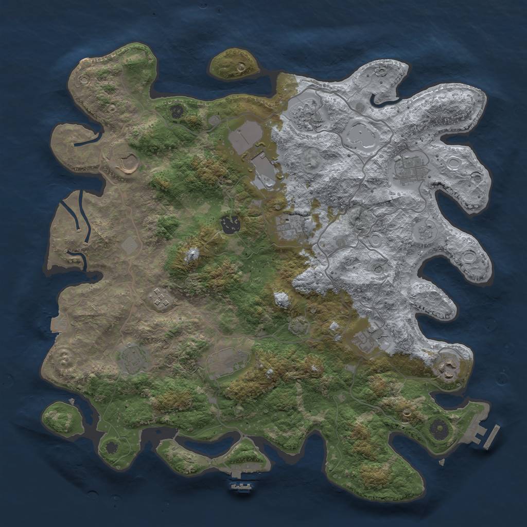 Rust Map: Procedural Map, Size: 4010, Seed: 74581, 19 Monuments