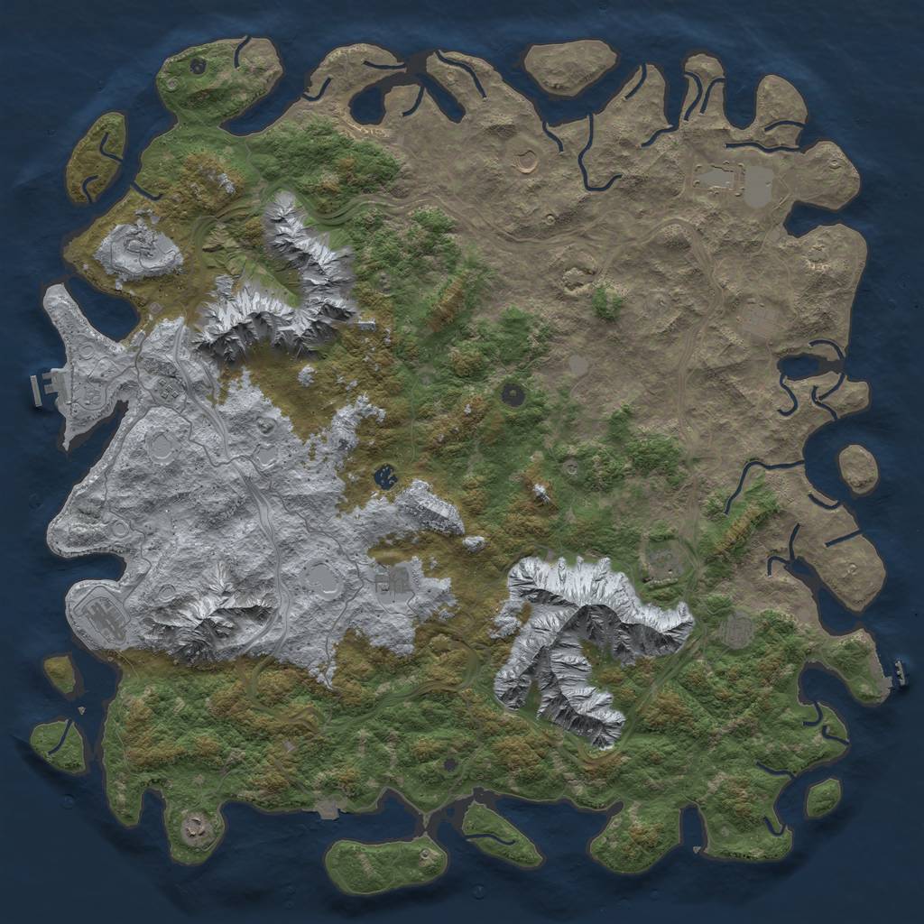 Rust Map: Procedural Map, Size: 6000, Seed: 43430, 19 Monuments