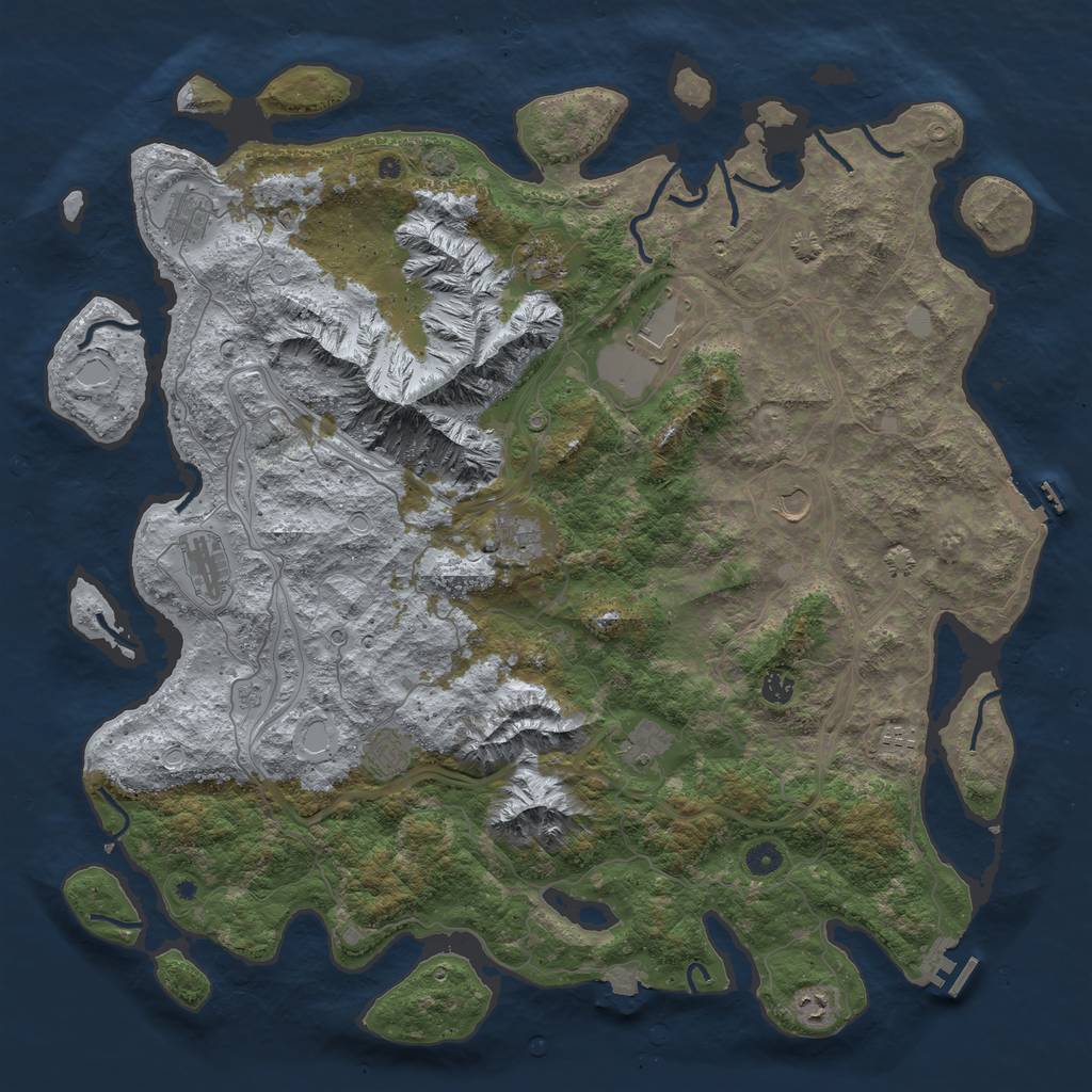 Rust Map: Procedural Map, Size: 5000, Seed: 578715952, 19 Monuments