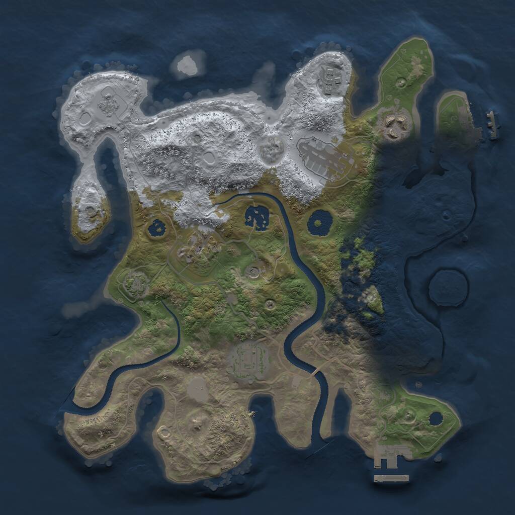 Rust Map: Procedural Map, Size: 3000, Seed: 513423187, 12 Monuments