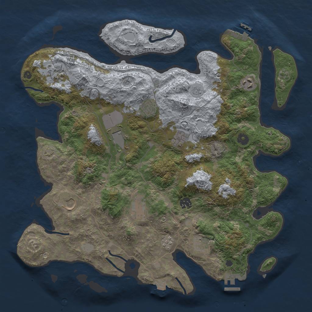 Rust Map: Procedural Map, Size: 4000, Seed: 5349827, 18 Monuments
