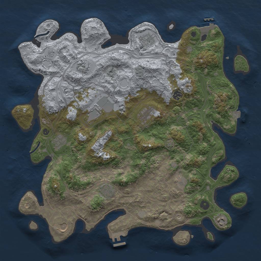 Rust Map: Procedural Map, Size: 4250, Seed: 319796966, 19 Monuments