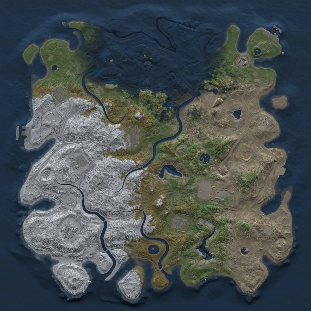 Rust Map: Procedural Map, Size: 4500, Seed: 436329085, 17 Monuments