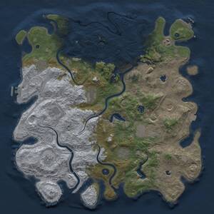 Thumbnail Rust Map: Procedural Map, Size: 4500, Seed: 436329085, 17 Monuments