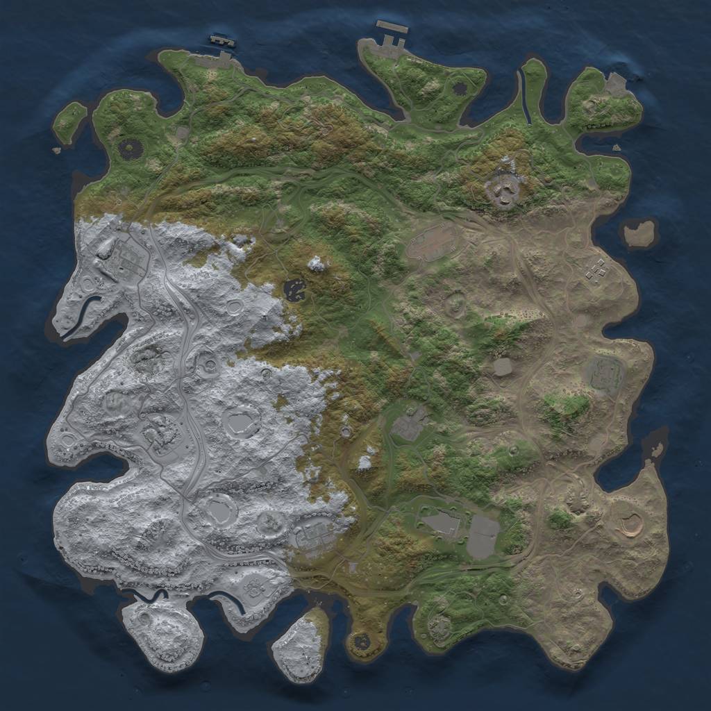 Rust Map: Procedural Map, Size: 4500, Seed: 436329085, 19 Monuments