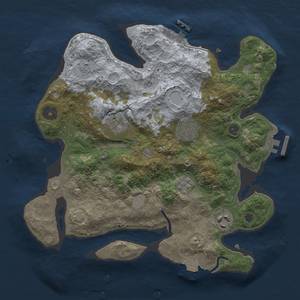 Thumbnail Rust Map: Procedural Map, Size: 3000, Seed: 3369, 12 Monuments