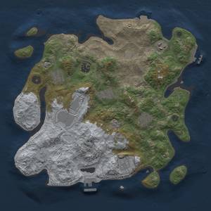 Thumbnail Rust Map: Procedural Map, Size: 3500, Seed: 2004103915, 15 Monuments