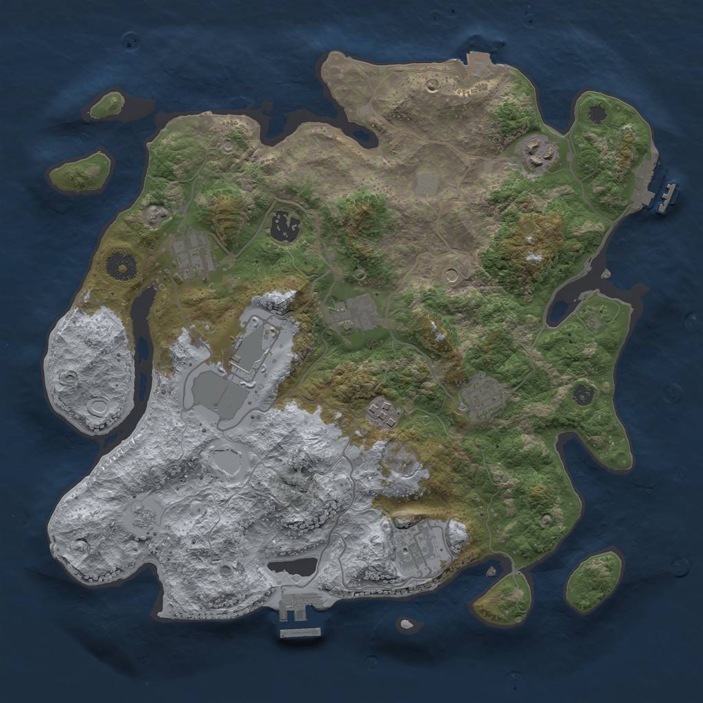 Rust Map: Procedural Map, Size: 3500, Seed: 2004103915, 15 Monuments