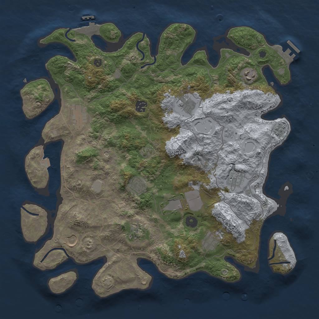 Rust Map: Procedural Map, Size: 4000, Seed: 218704962, 19 Monuments