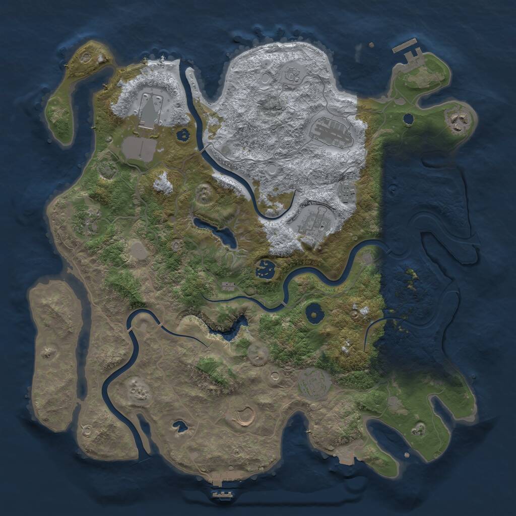 Rust Map: Procedural Map, Size: 4000, Seed: 850027910, 15 Monuments