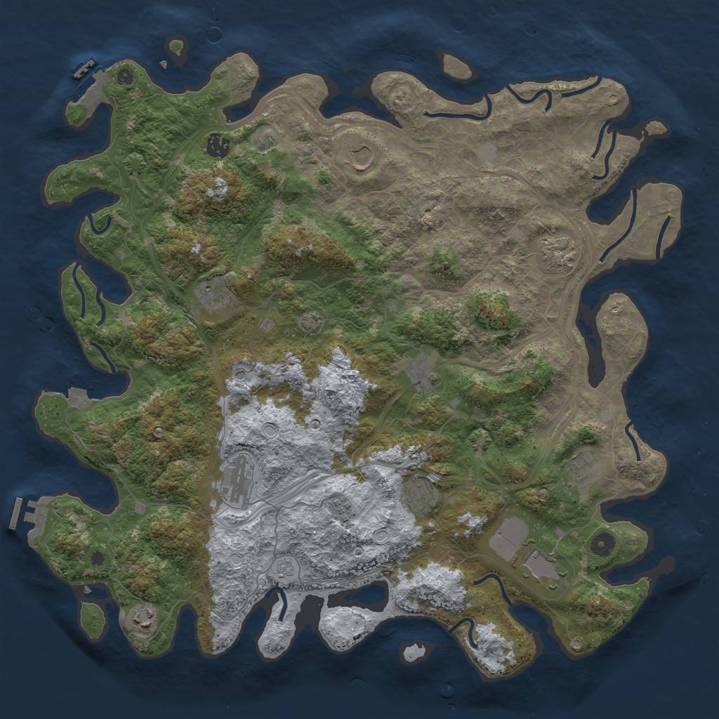 Rust Map: Procedural Map, Size: 4500, Seed: 1415873336, 19 Monuments