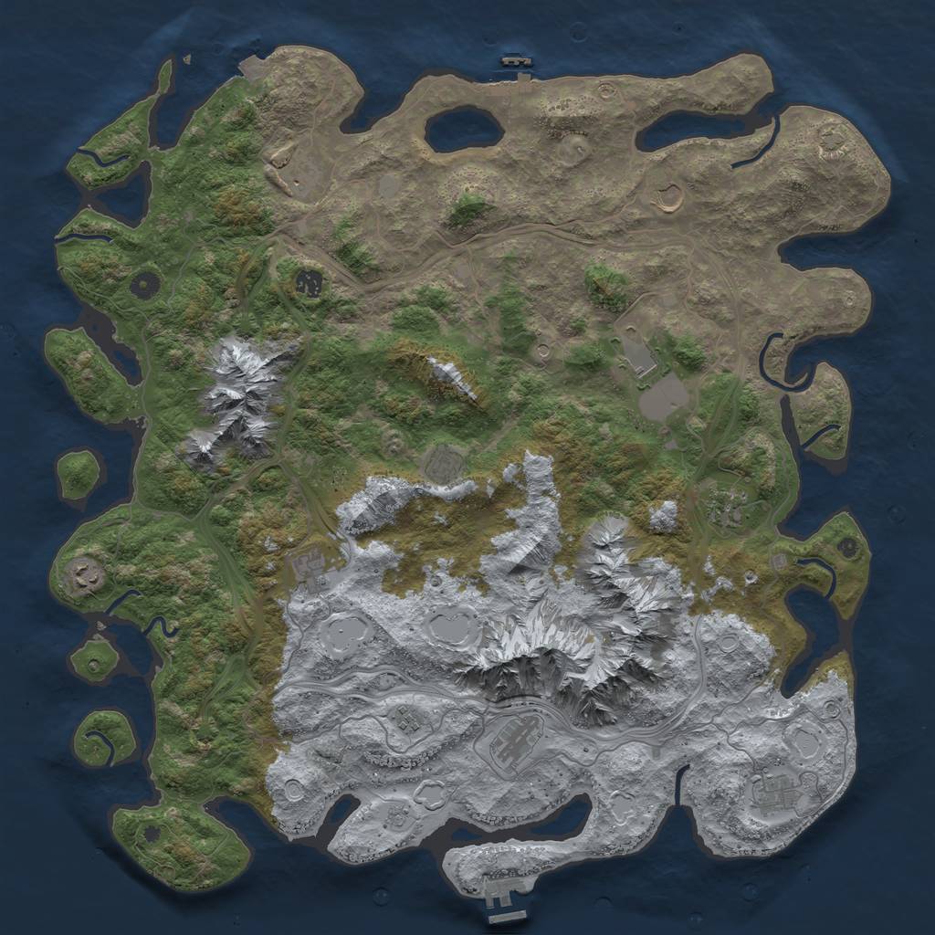 Rust Map: Procedural Map, Size: 5000, Seed: 911040865, 19 Monuments