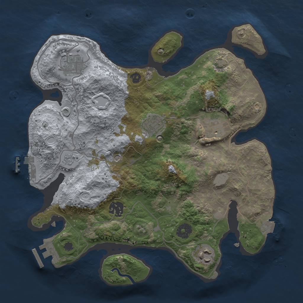 Rust Map: Procedural Map, Size: 3000, Seed: 807939315, 13 Monuments
