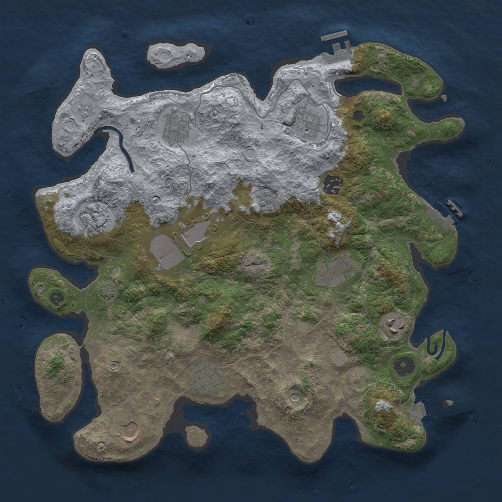 Rust Map: Procedural Map, Size: 3750, Seed: 1597165, 18 Monuments