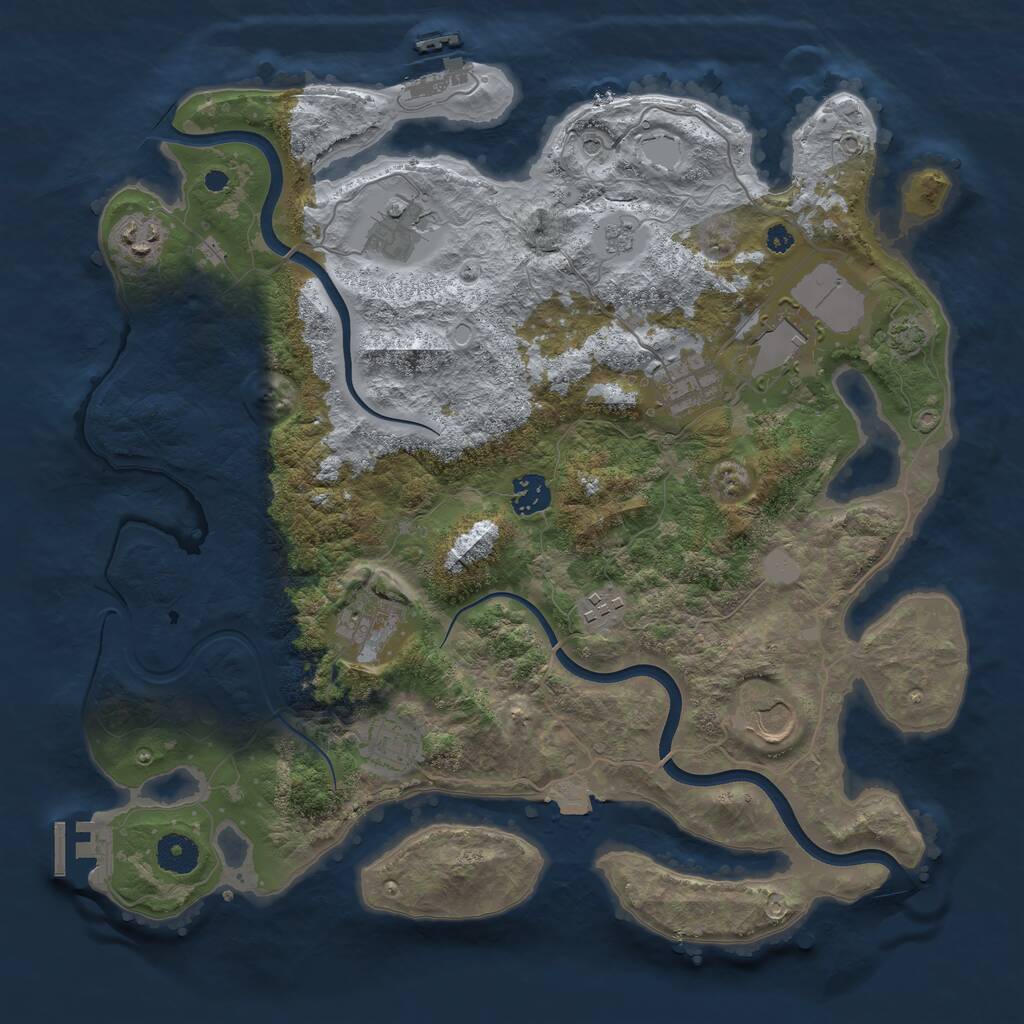 Rust Map: Procedural Map, Size: 3750, Seed: 1484781339, 15 Monuments