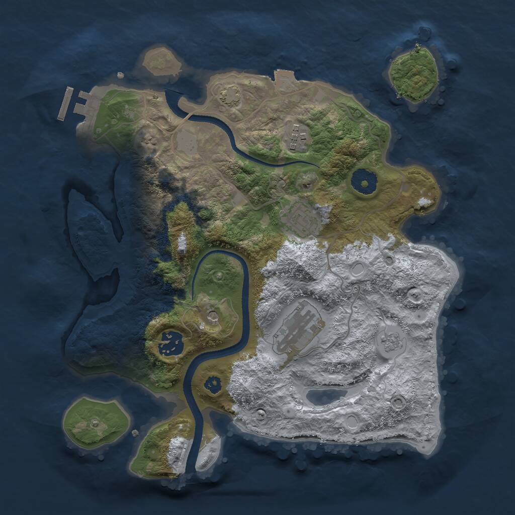 Rust Map: Procedural Map, Size: 3000, Seed: 21106, 9 Monuments