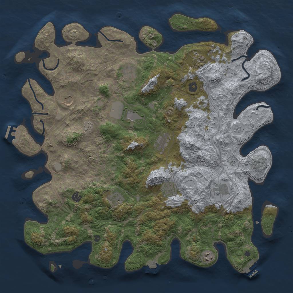 Rust Map: Procedural Map, Size: 4500, Seed: 1013428713, 19 Monuments