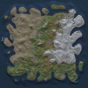 Thumbnail Rust Map: Procedural Map, Size: 4500, Seed: 1013428713, 19 Monuments