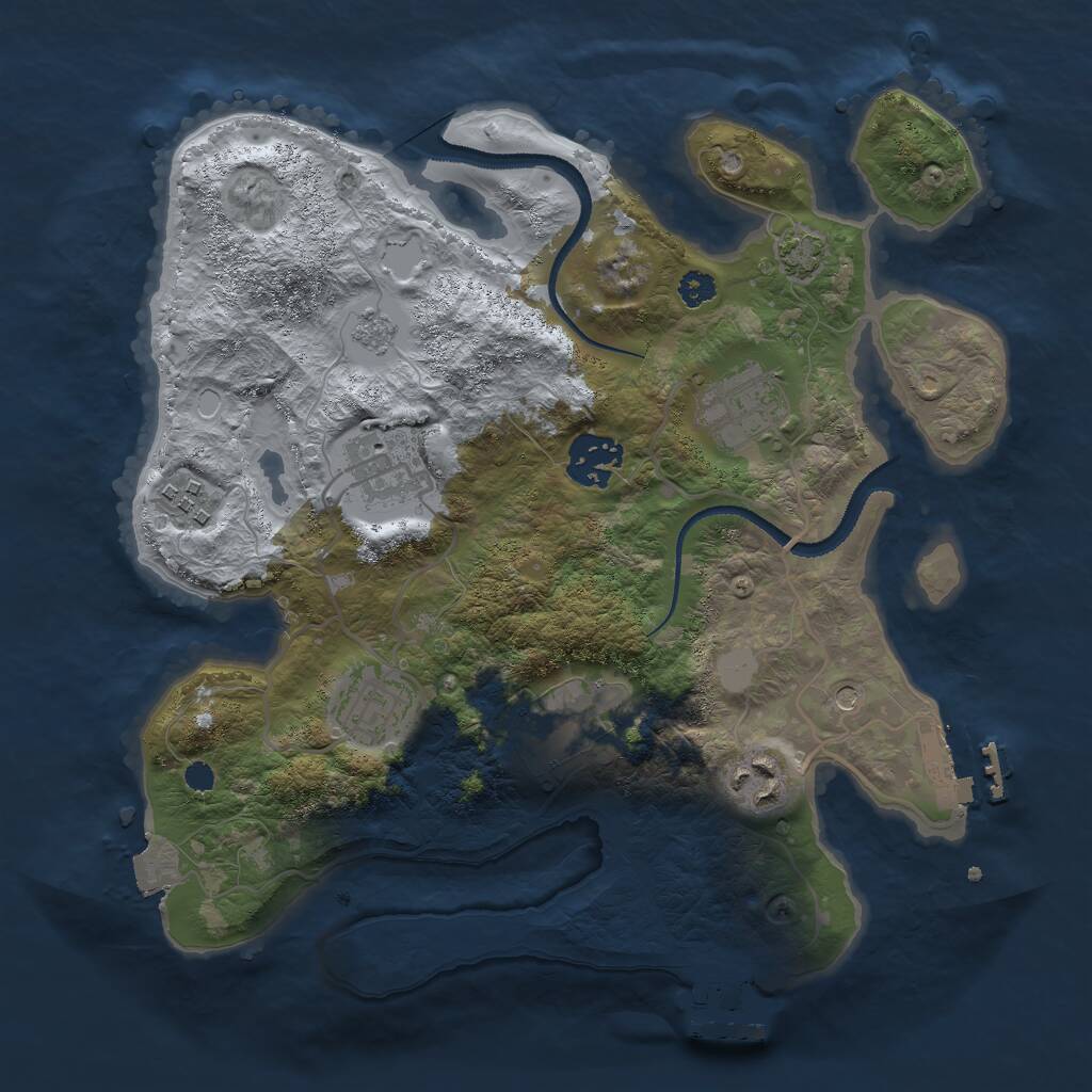 Rust Map: Procedural Map, Size: 3000, Seed: 9723, 13 Monuments